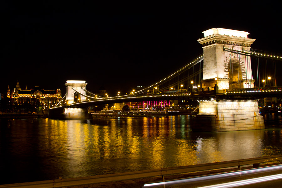 Ночной Будапешт. Цепной мост Сечени